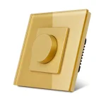 SmartinHuis – Mechanische ventilatorschakelaar – Goud – Kristalglas – Touch – 1 lamp
