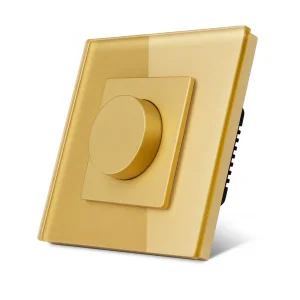 SmartinHuis – Mechanische ventilatorschakelaar – Goud – Kristalglas – Touch – 1 lamp