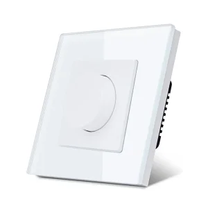 SmartinHuis – Mechanische ventilatorschakelaar – Wit – Kristalglas – Touch – 1 lamp