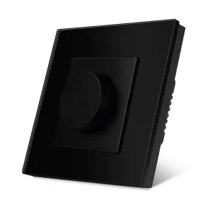 SmartinHuis – Mechanische ventilatorschakelaar – Zwart – Kristalglas – Touch – 1 lamp