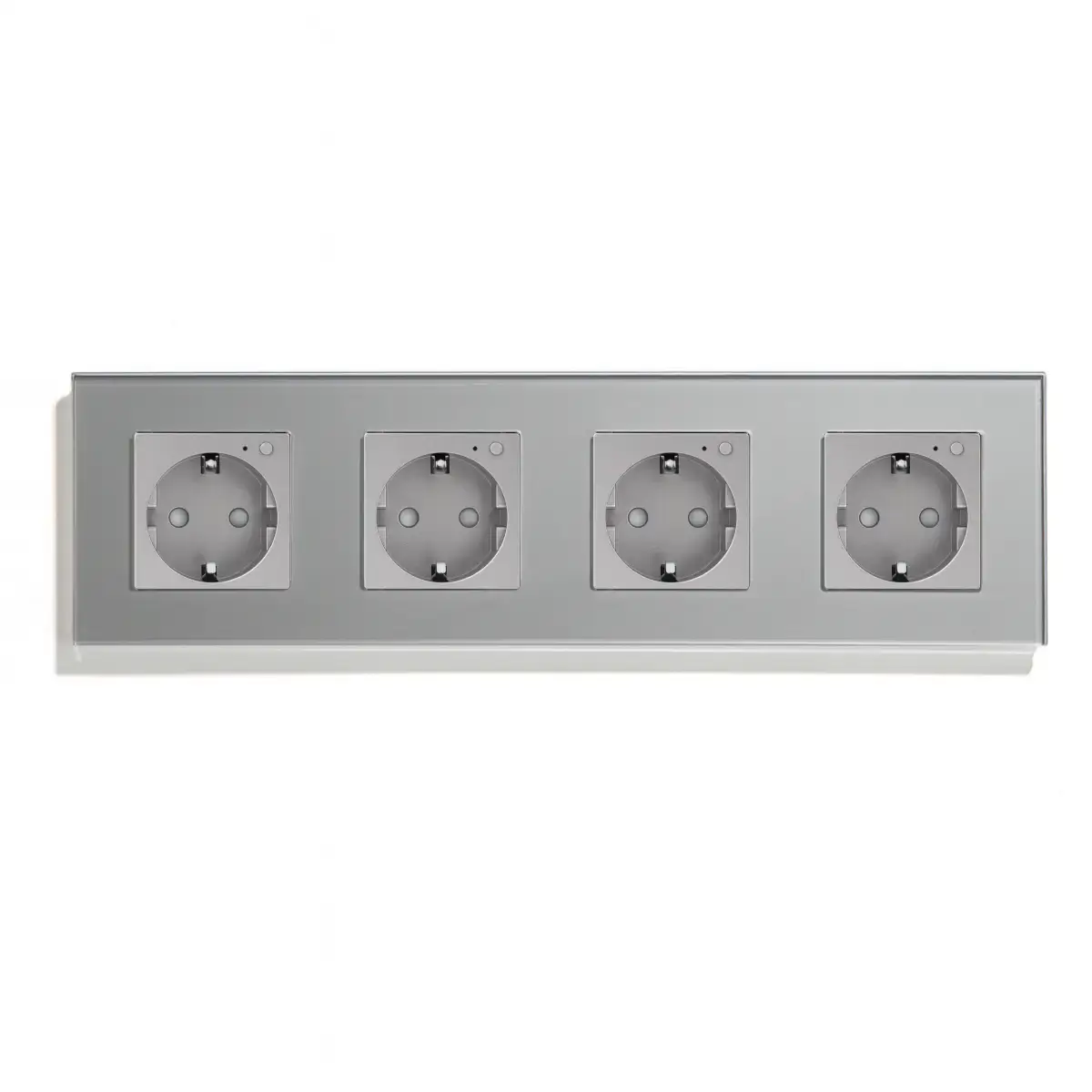 SmartinHuis - Slim viervoudig stopcontact - Grijs - Kristalglas - Wifi - Compatibel met Google Home - Energiemeter - Afbeelding 2