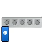 SmartinHuis - Slim vijfvoudig stopcontact - Grijs - Kristalglas - Wifi - Compatibel met Google Home