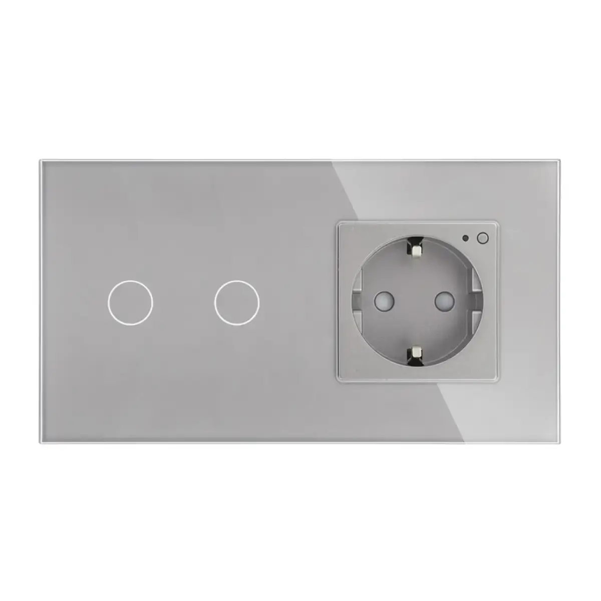 SmartinHuis - Slimme serieschakelaar + stopcontact - Grijs - Kristalglas - 2 lampen - Afbeelding 2