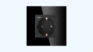 SmartinHuis Standaard-stopcontact-AC-Zwart Categorie - Stopcontacten  