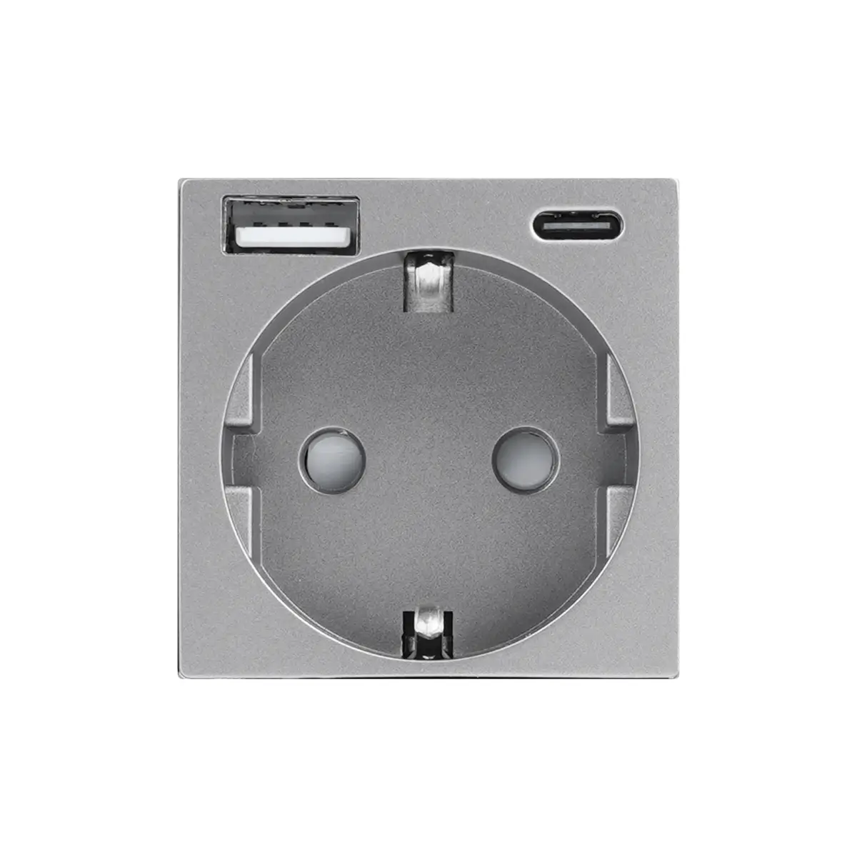 SmartinHuis – Module - Stopcontact – Grijs – USB A+C (12W)