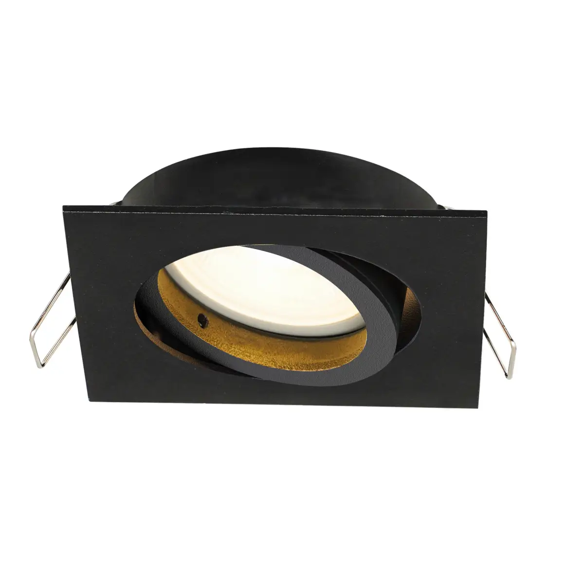 Inbouwspot - Vierkant Ø82mm – Kantelbaar - Zwart - GU10 Fitting – Aluminium – IP20