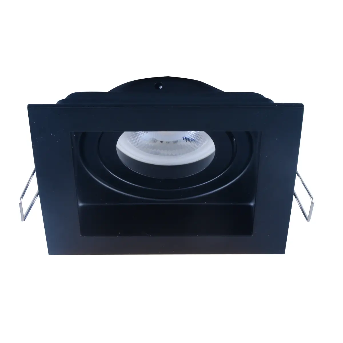 Inbouwspot - Vierkant Ø100mm – Kantelbaar - Zwart - GU10 Fitting – Aluminium – IP20