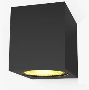 Moderne zwarte GU10 buiten wandlamp downlight – Rechthoekig – Waterdichte IP65 aluminium gevelverlichting – LED muurlamp voor tuin, gevel en veranda
