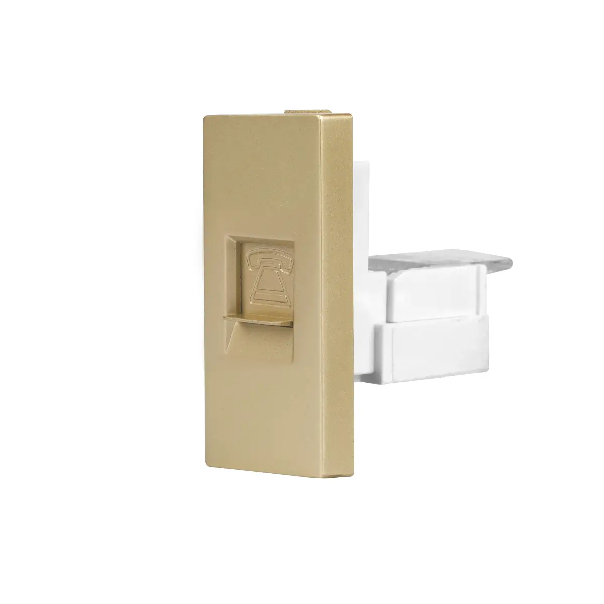 SmartinHuis - RJ11 Telefoonmodule – Inbouw (CAT 3) – Module 1/2 - Goud