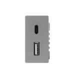 SmartinHuis - Module - USB A+C - Module 1/2 - Grijs