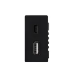 SmartinHuis - Module - USB A+C - Module 1/2 - Zwart