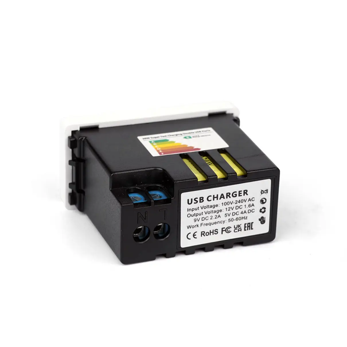 SmartinHuis - Module - USB A+C - Module 1/2 - Wit - Afbeelding 3