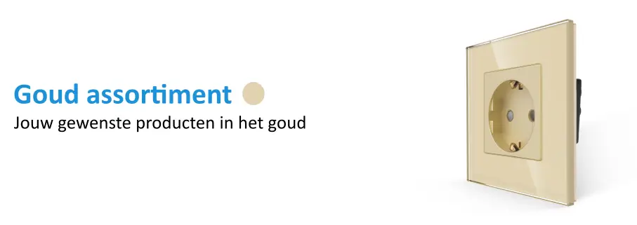 SmartinHuis Zelf-samenstellen-Stopcontact-Goud Schakelmateriaal  
