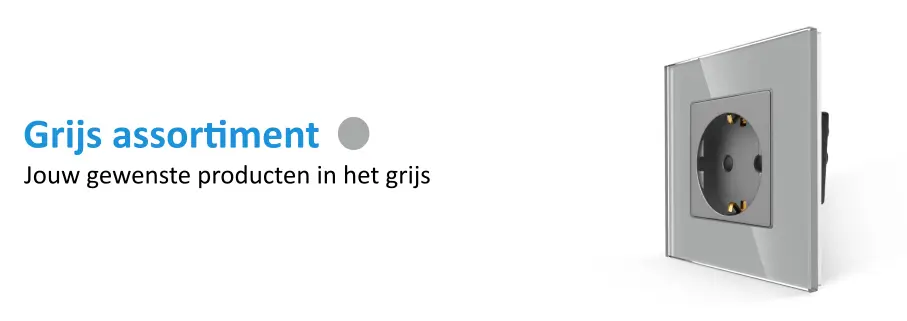 SmartinHuis Zelf-samenstellen-Stopcontact-Grijs Schakelmateriaal  