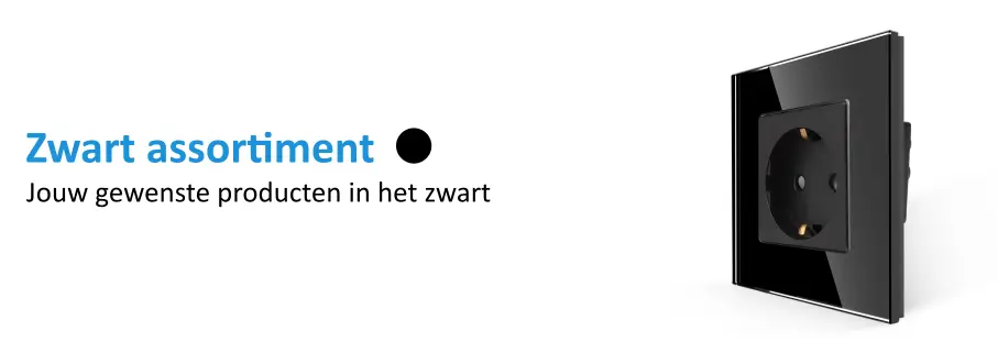 SmartinHuis Zelf-samenstellen-Stopcontact-Zwart Schakelmateriaal  