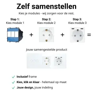 Zelf samenstellen - 3 inbouwdozen - Wit