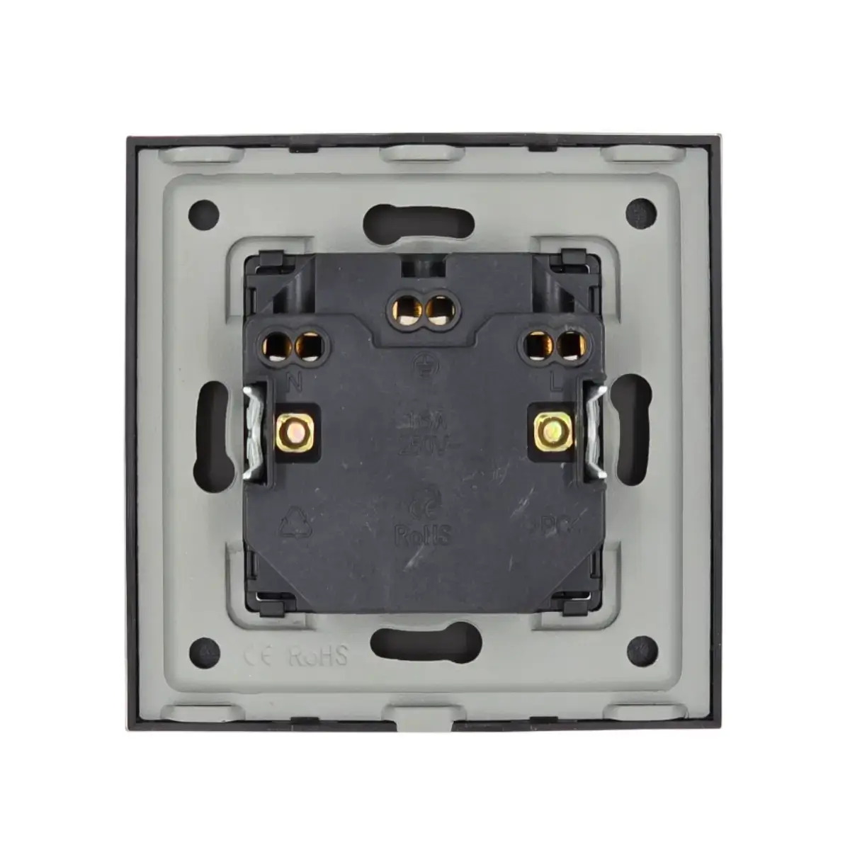 SmartinHuis - Dubbel stopcontact - Zwart - Kristalglas - 1 inbouwdoos - Afbeelding 3