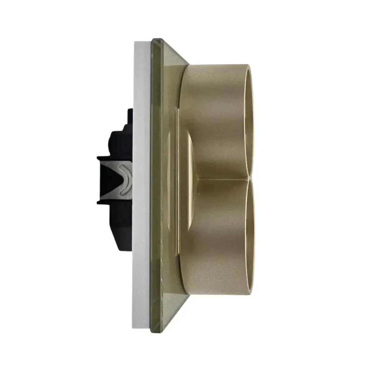 SmartinHuis - Dubbel stopcontact - Goud - Kristalglas - 1 inbouwdoos - Afbeelding 2