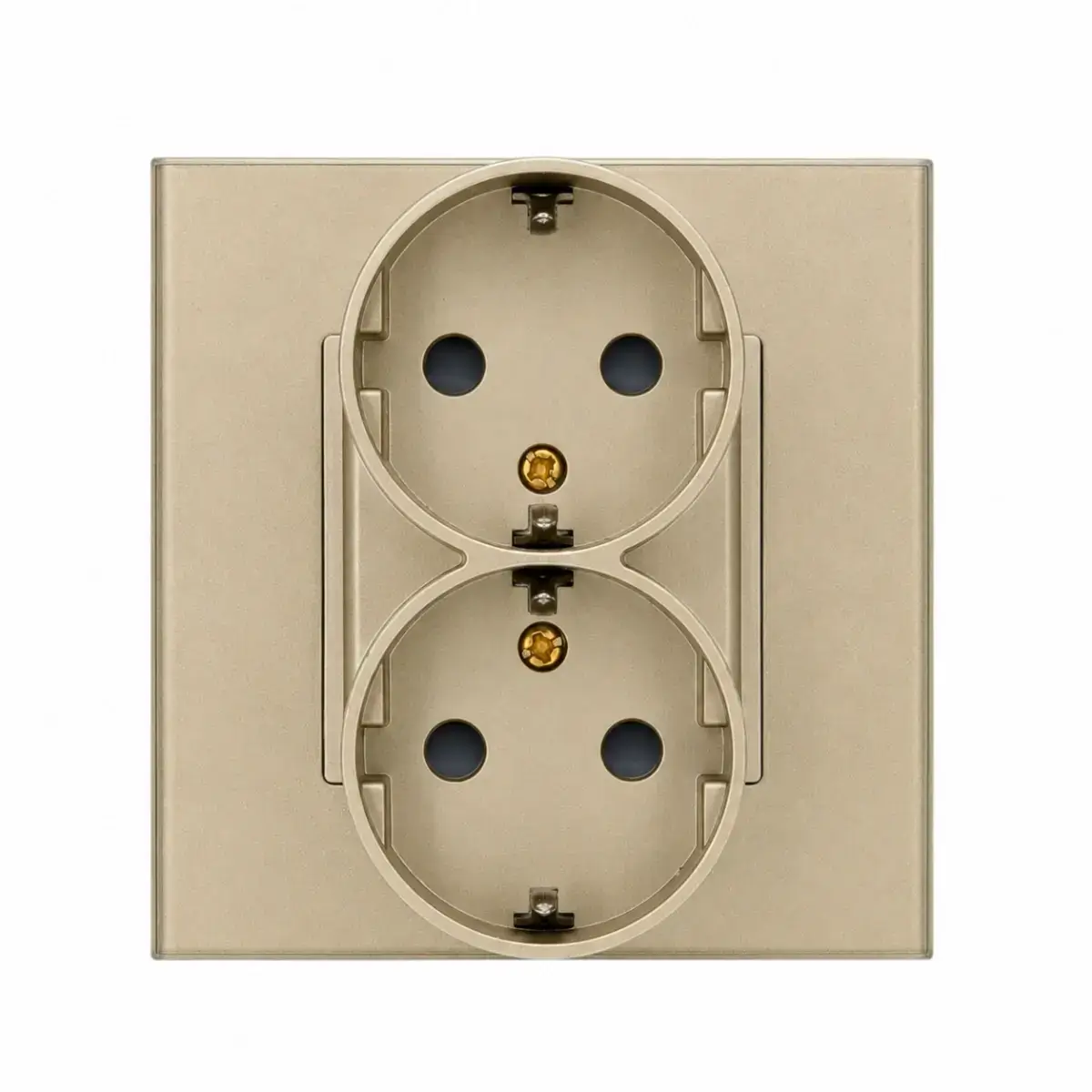 SmartinHuis - Dubbel stopcontact - Goud - Kristalglas - 1 inbouwdoos
