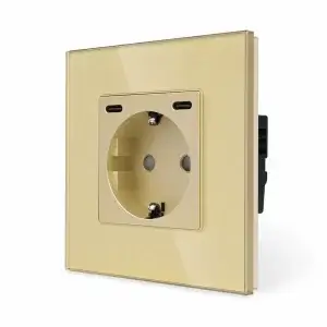 SmartinHuis Enkelvoudig-stopcontact-USB-CC-Schuin-Goud-300x300 Schakelmateriaal