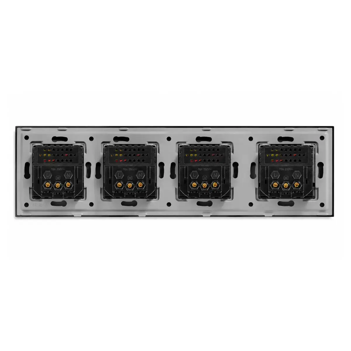 SmartinHuis - Viervoudig stopcontact - Grijs - USB C+C Fast Charger (20W) - Kristalglas - Afbeelding 4