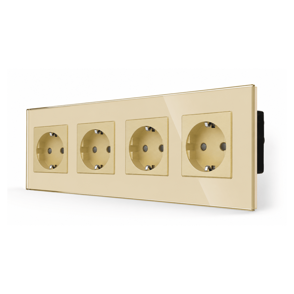SmartinHuis - Viervoudig stopcontact - Goud - Kristalglas