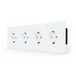 SmartinHuis - Viervoudig stopcontact - Wit - Kristalglas