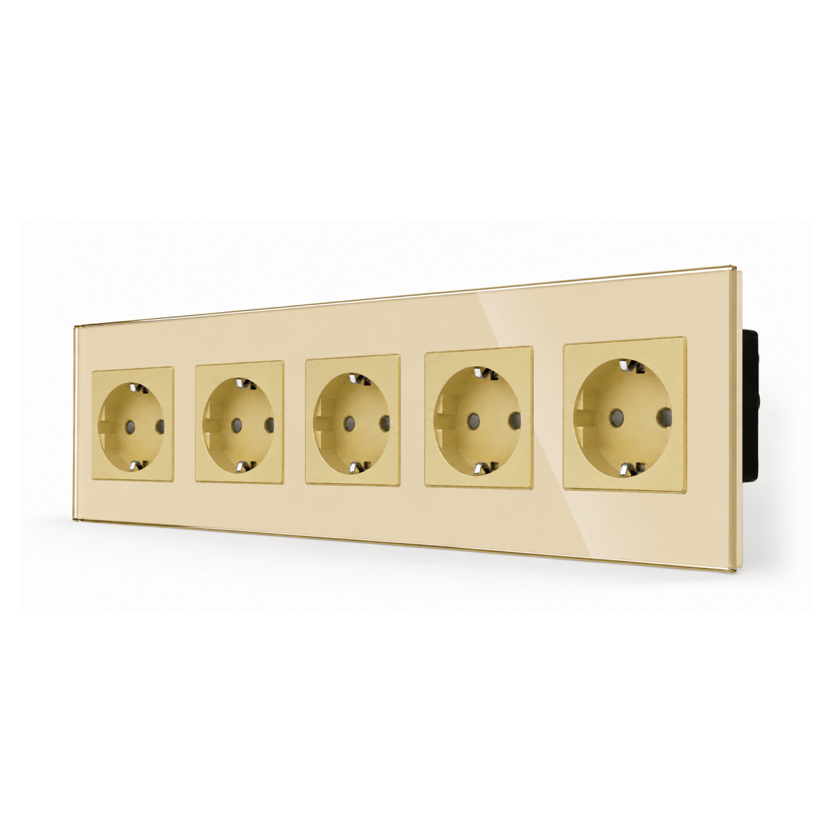 SmartinHuis - Vijfvoudig stopcontact - Goud - Kristalglas