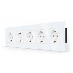 SmartinHuis - Vijfvoudig stopcontact - Wit - Kristalglas
