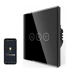 SmartinHuis - Slimme enkelpolige dimmer - Zwart - Kristalglas - Wifi - 1 lamp